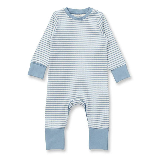 Tutina a righe Azzurra Neonato | Sense Organics