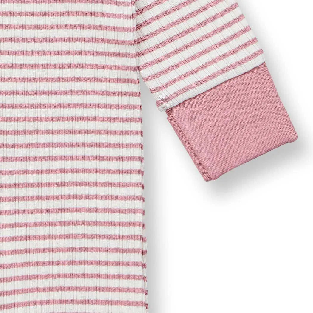 Tutina a righe Rosa Neonato | Sense Organics