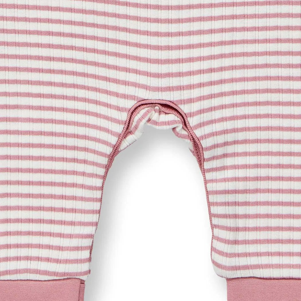 Tutina a righe Rosa Neonato | Sense Organics
