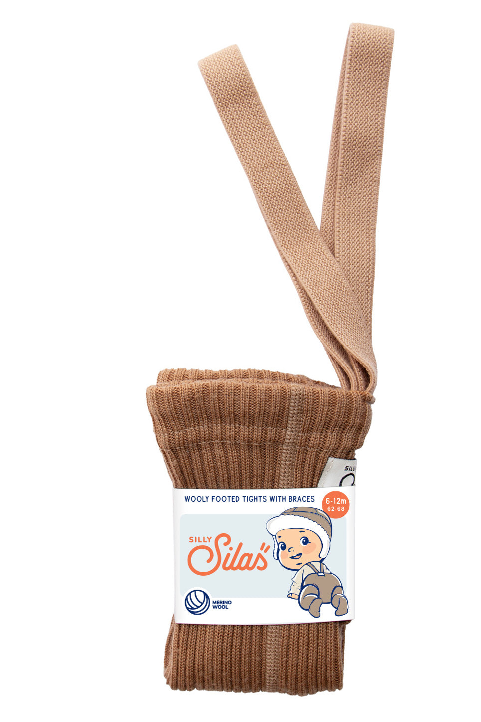 Collant Wooly Cappuccino con piede e bretelle  | Silly Silas