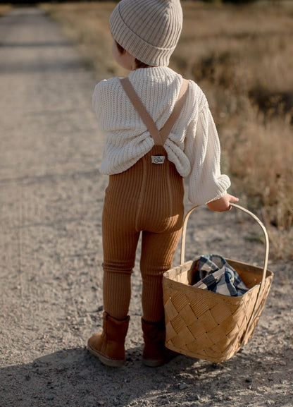 Collant Wooly Cappuccino con piede e bretelle  | Silly Silas