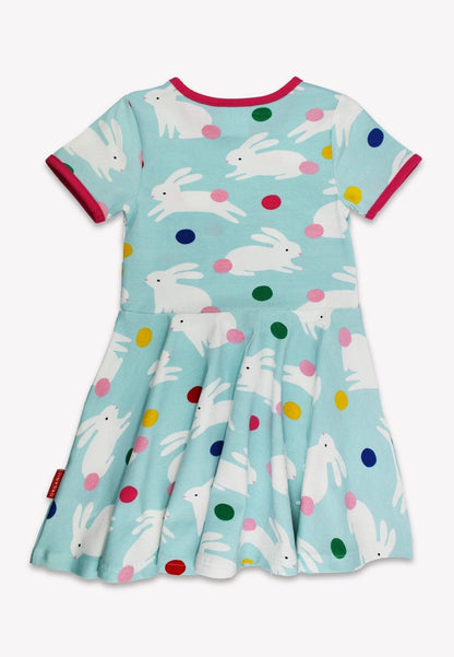 Vestito skater azzurro Coniglietti in cotone biologico – Toby Tiger
