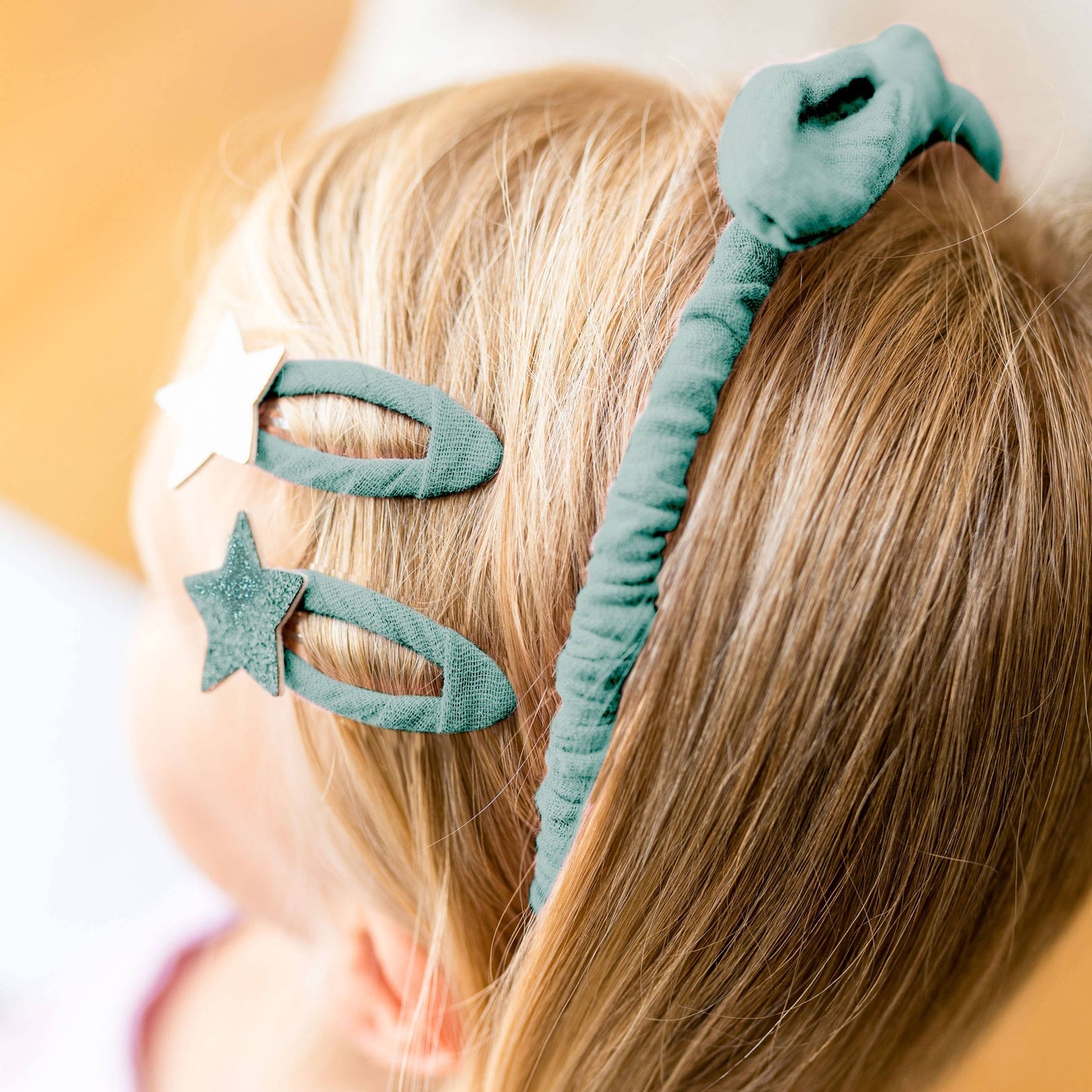 Set accessori capelli in mussola Azzurro – Papierdrachen
