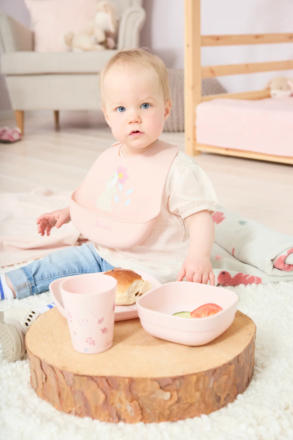 Bavaglino in silicone coniglietto rosa | STERNTALER