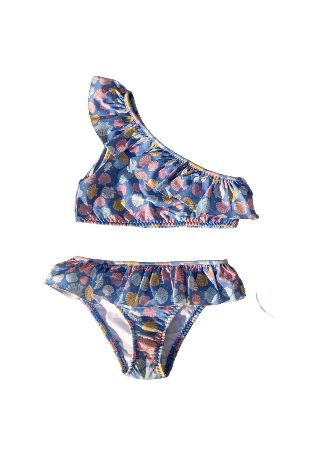 Bikini bambina con stampa conchiglie e volant | MIELA KIDS