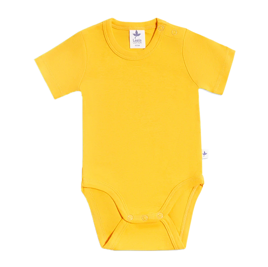 Body a maniche corte giallo | LEELA COTTON