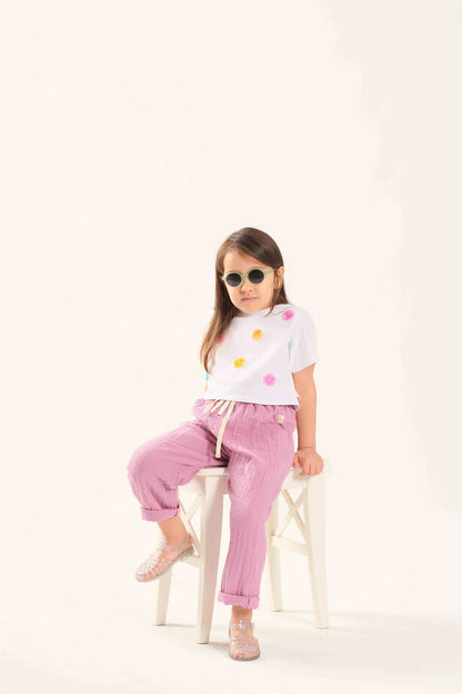 Pantaloni Mussola Rosa | MIELA KIDS