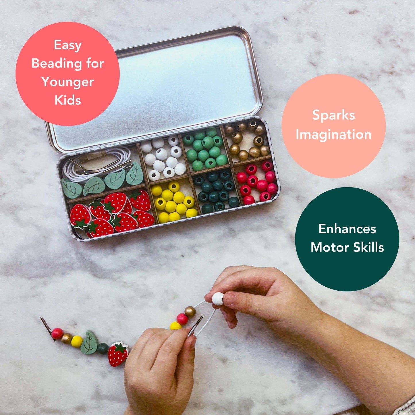 Kit creativo braccialetti in legno Strawberry– Cotton Twist
