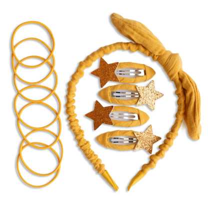 Set accessori capelli in mussola Giallo – Papierdrachen