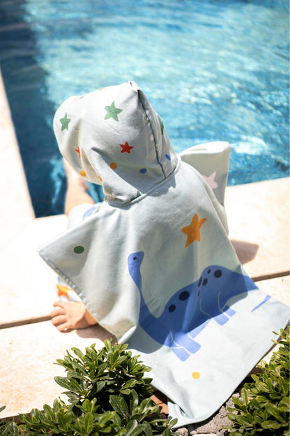 Poncho mare con cappuccio dinosauri | MIELA KIDS