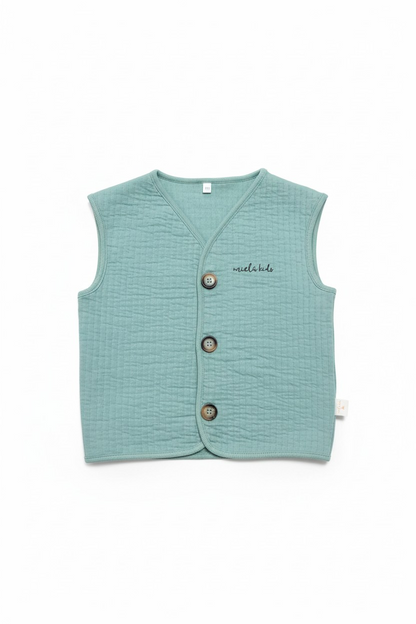 Gilet in cotone trapuntato leggero con stampa cane | Miela Kids