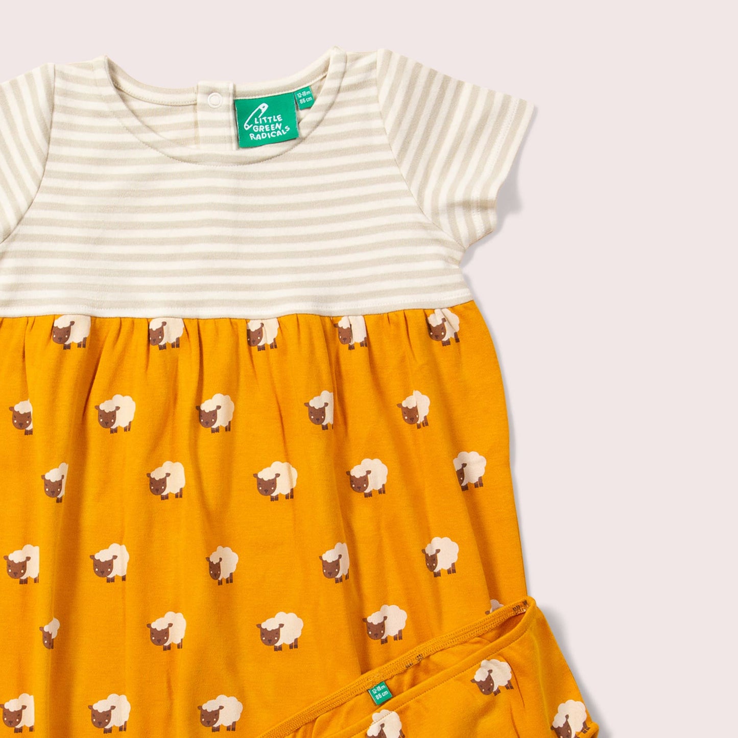 Abito Giallo Pecorelle in cotone biologico - Little Green Radicals
