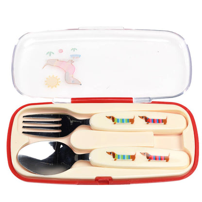 Set posate bambini con custodia bassotto | Rex London