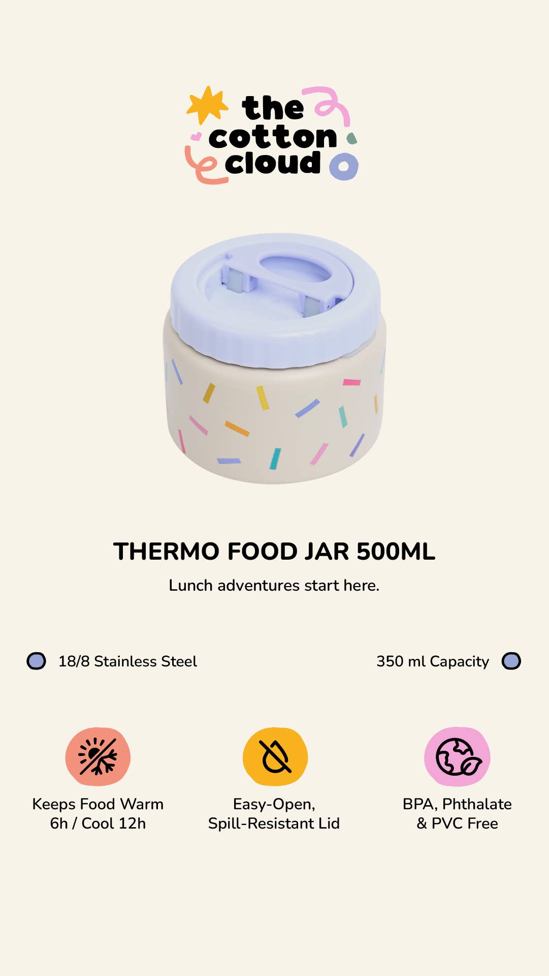 Thermos per Alimenti Cherry Pop 350ml | COTTON CLOUD