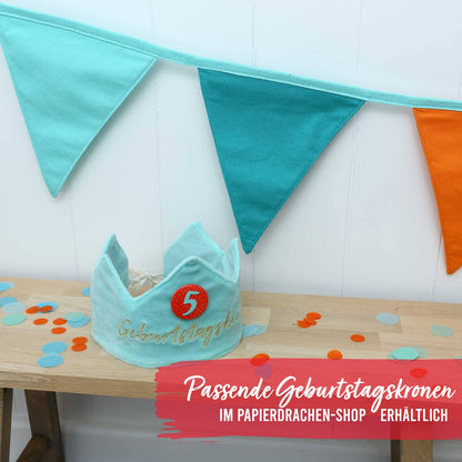 Ghirlanda decorativa in tessuto Azzurro & Arancione – Papierdrachen