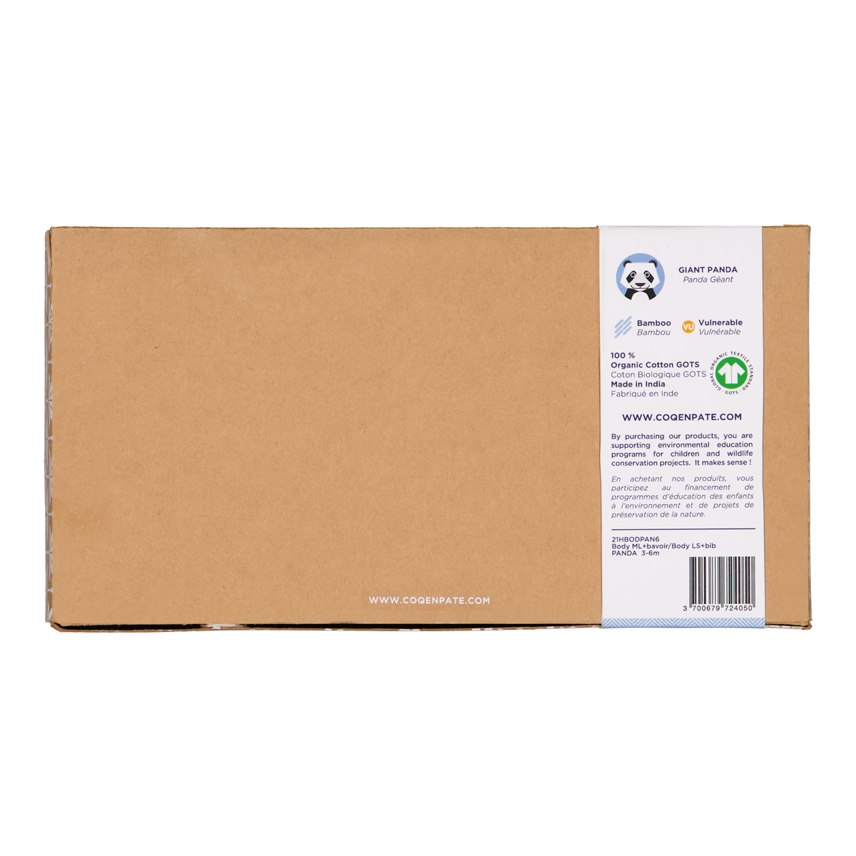 Set regalo neonato Panda in cotone biologico – Coq en Pâte