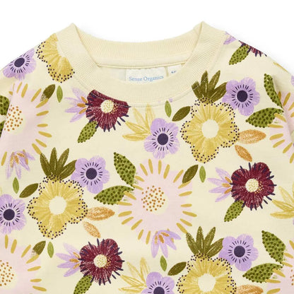 Felpa Crema Fiori | Sense Organics