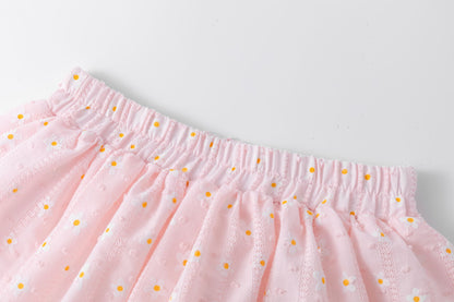 Gonna rosa con fiori bambina | NEWNESS