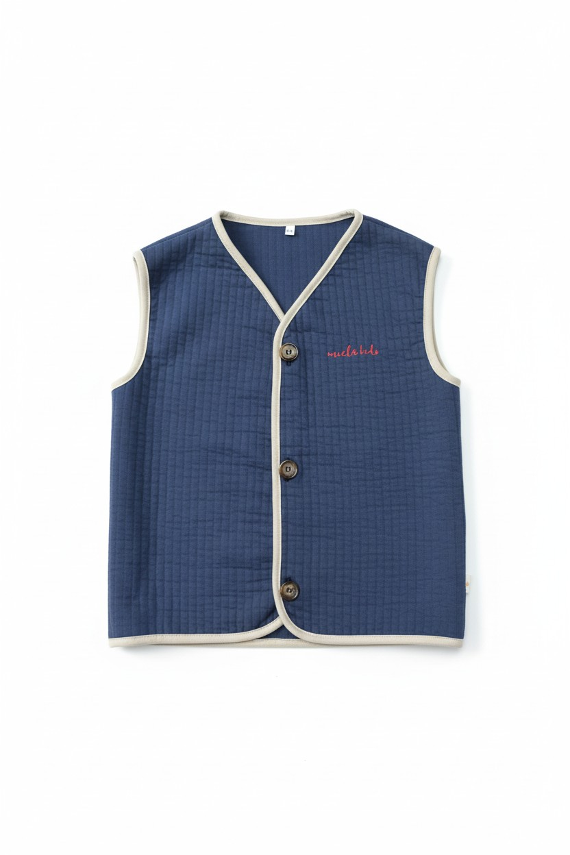 Gilet in cotone trapuntato leggero con stampa van | Miela Kids