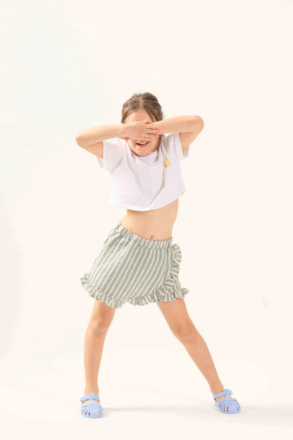 Gonna Pantaloncini Mussola a righe | MIELA KIDS