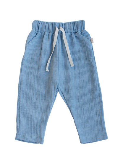 Pantaloni Mussola Blu | MIELA KIDS