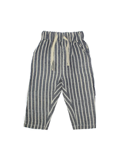 Pantaloni Mussola Blu a righe | MIELA KIDS