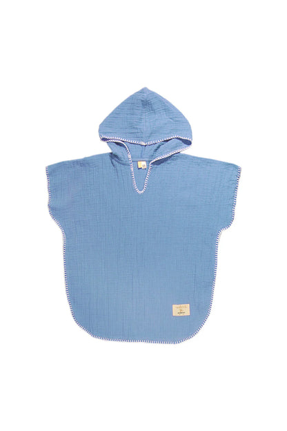 Poncho Mussola Azzurro | MIELA KIDS