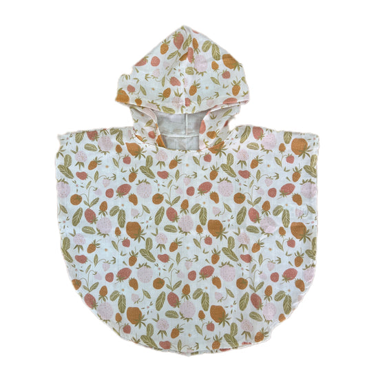 Accappatoio Poncho Mussola Fragola