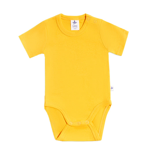 Body a maniche corte Cotone Organico Giallo Sole