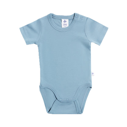 Body a maniche corte azzurro | LEELA COTTON