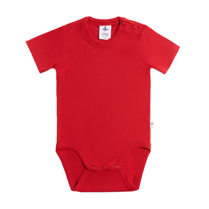 Body a maniche corte rosso | LEELA COTTON