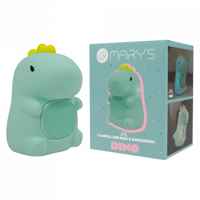 Lampada notte LED dino con sveglia ricaricabile | Mary’s