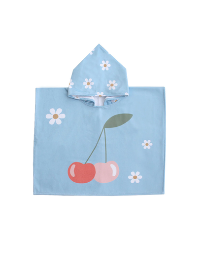 Poncho mare con cappuccio ciliegia | MIELA KIDS
