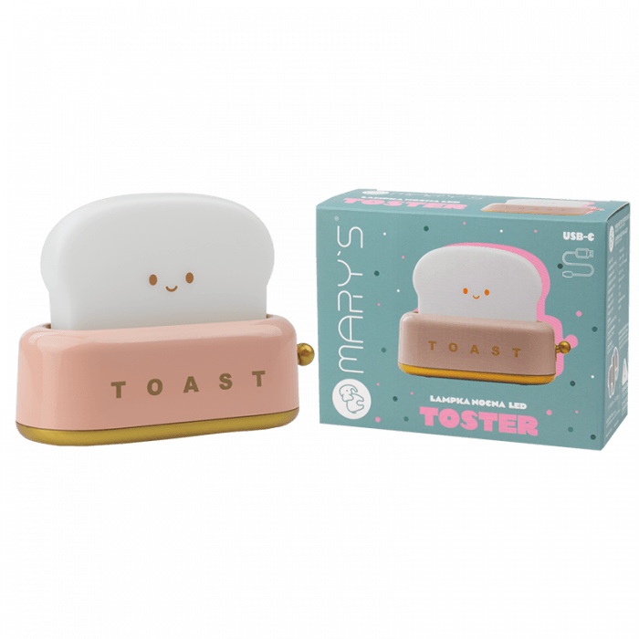 Lampada notte LED tostapane rosa ricaricabile | Mary’s