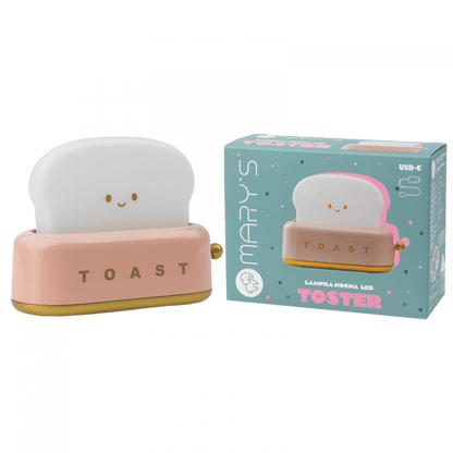 Lampada notte LED tostapane rosa ricaricabile | Mary’s