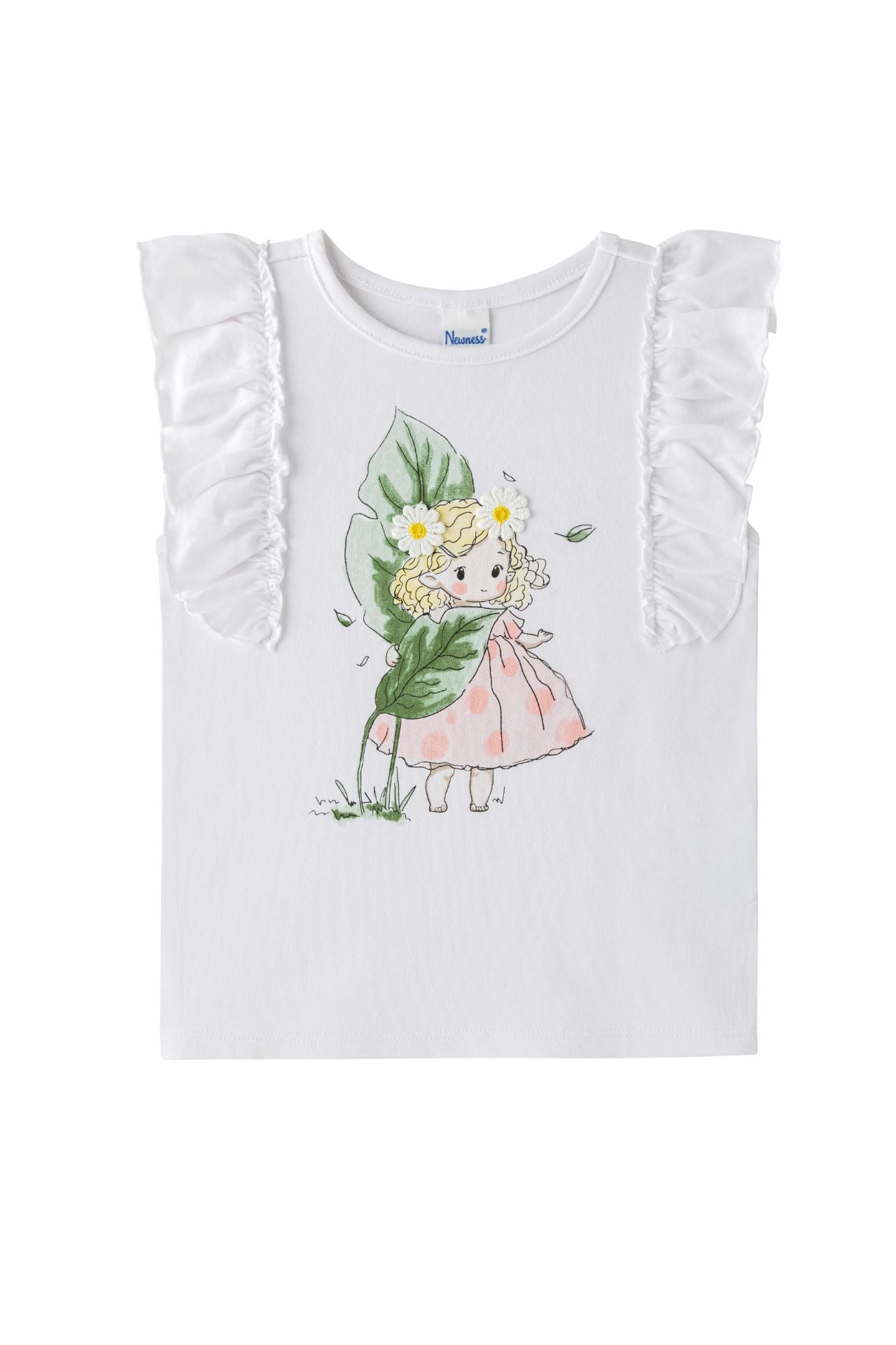 T-shirt con volant bambina | NEWNESS
