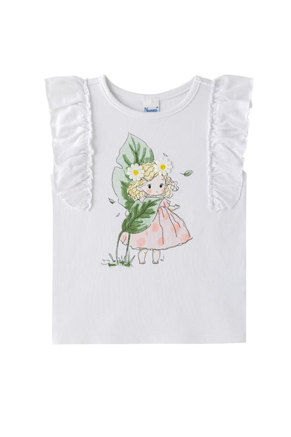T-shirt con volant bambina | NEWNESS
