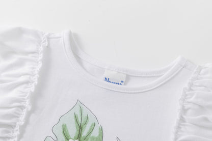T-shirt con volant bambina | NEWNESS