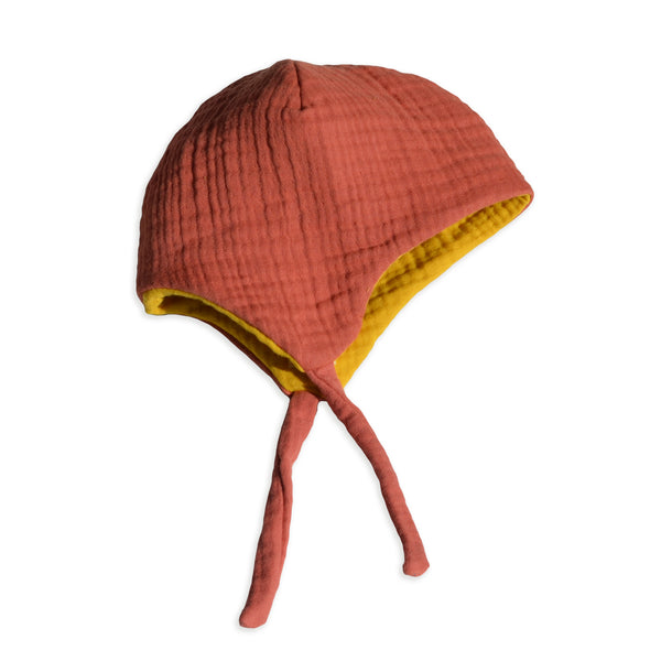 Cappellino Mussola Rosso-Giallo
