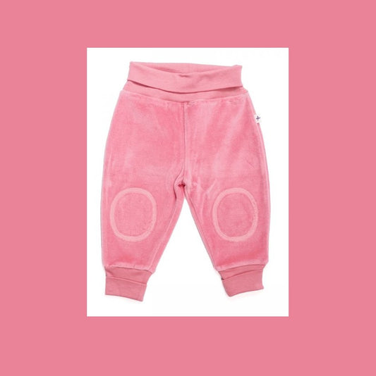 Pantaloni in Ciniglia Cotone Organico Rosa 6 mesi