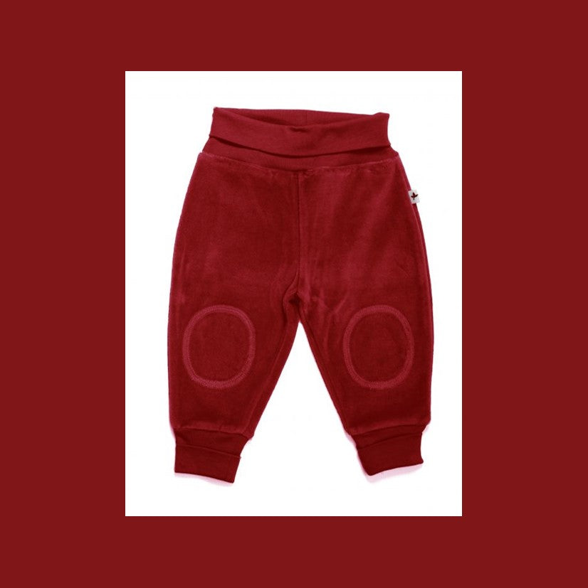 Pantaloni in Ciniglia Cotone Organico Bordeaux 6 & 12 mesi