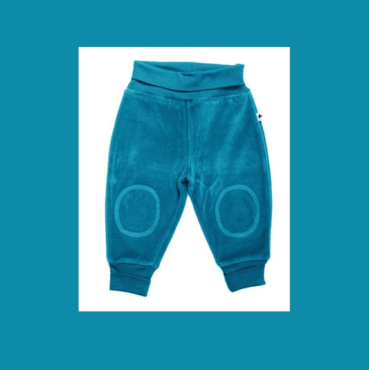 Pantaloni in Ciniglia Cotone Organico Blu Mare 6 mesi