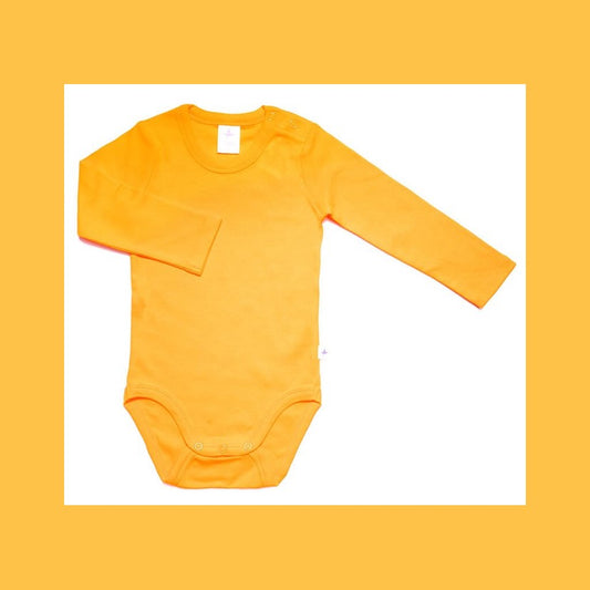 Body a maniche lunghe Cotone Organico Giallo Sole