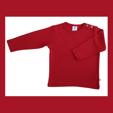 Maglietta a maniche lunghe Cotone Organico Rossa