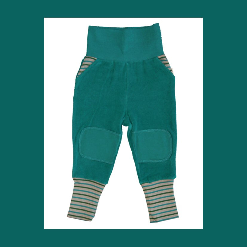 Pantaloni in Ciniglia Cotone Organico Blu Oceano 6 & 12 mesi