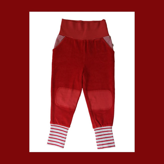 Pantaloni Ciniglia Cotone Organico Rosso 6 mesi