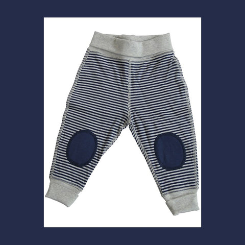 Pantaloni Reversibili in Jersey Cotone Organico Blu 6 mesi