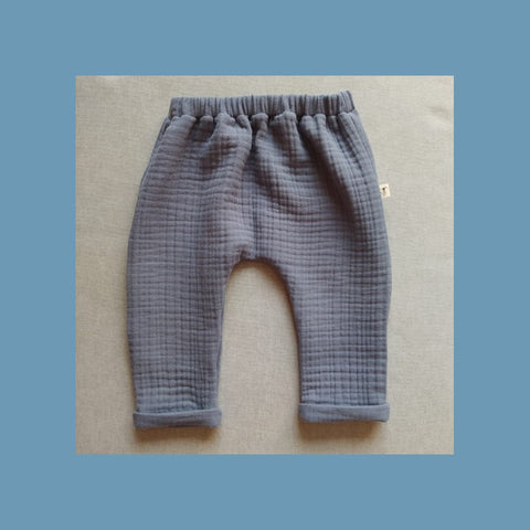 Nuovi Pantaloni Indigo 100% mussola di cotone